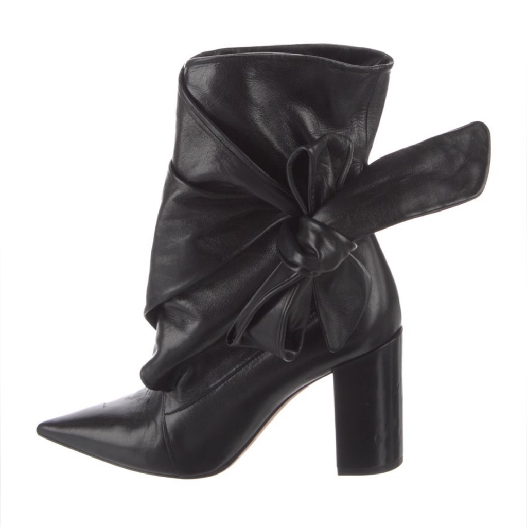 Christian Dior Elegant Black Leather Women's Boots 37.5